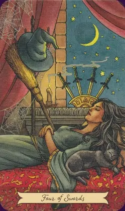 Tarot Histoire de Sorcières carte four of swords