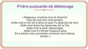 Prière puissante de déblocage