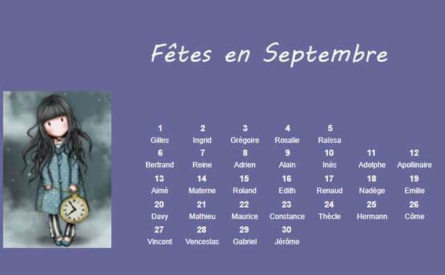 Les fêtes à souhaiter en septembre