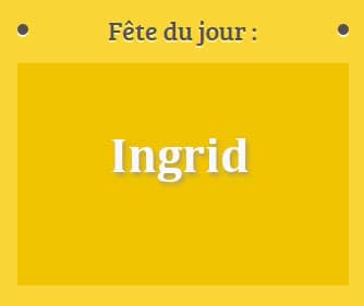 Prénom Ingrid fête le 02 septembre