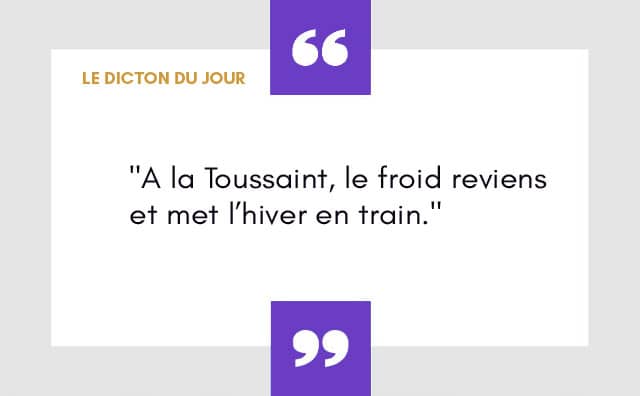 Dicton du 01 novembre