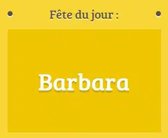 Prénom Barbara fête le 04 décembre