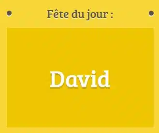 Prénom David fête le 29 décembre