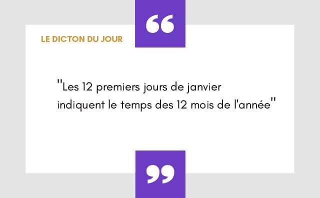 Dicton 12 janvier