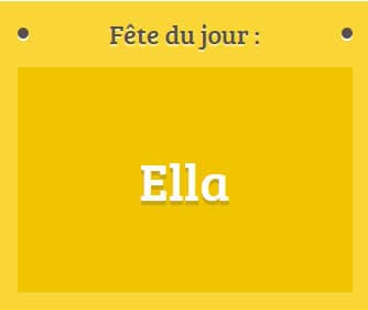 Prénom Ella fête le 01 Février