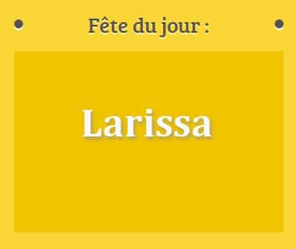 Prénom Larissa fête le 26 Mars