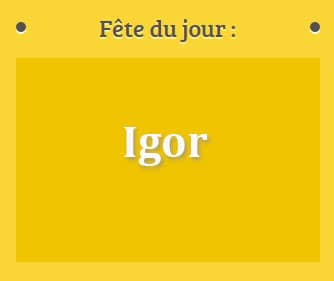 Prénom Igor fête le 05 juin