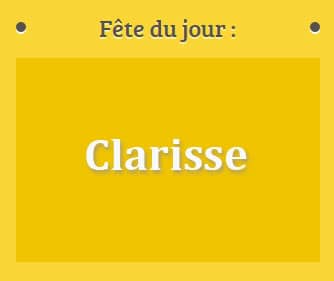 Prénom Clarisse fête le 12 Août