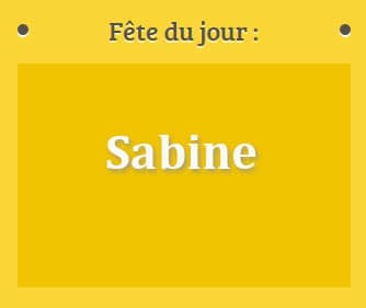 Prénom Sabine fête le 29 Août