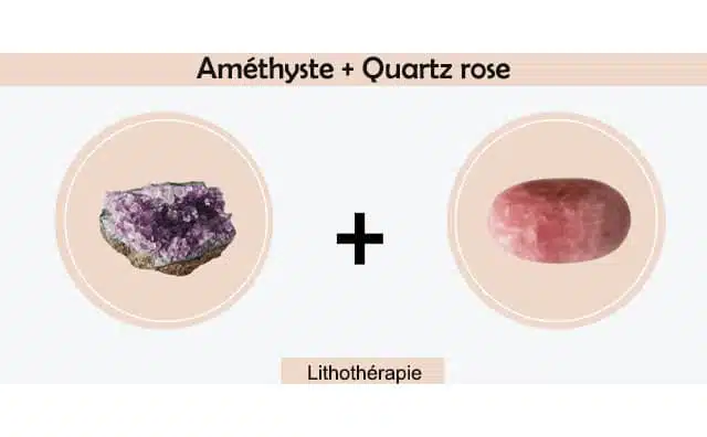 Améthyste et quartz rose combinés ensemble : 