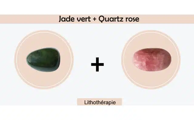 Jade vert et quartz rose combinés ensemble :