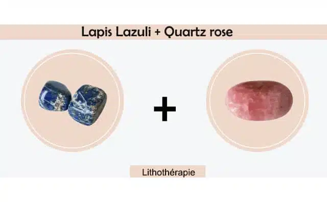 Lapis Lazuli et quartz rose combinés ensemble :