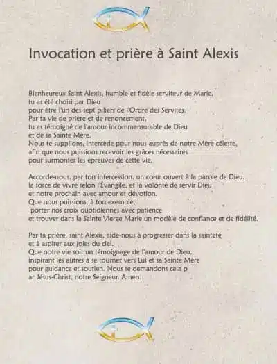 Prière à Saint Alexis Falconieri à imprimer