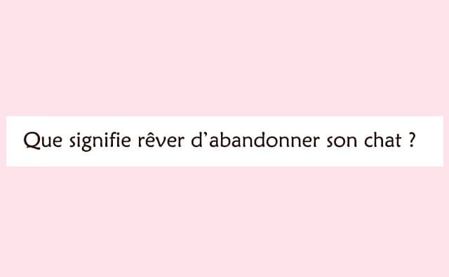 Pourquoi rêver d'abandonner son chat ?