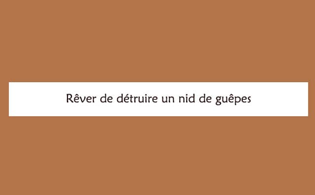 Pourquoi rêver de détruire un nid de guêpes ?