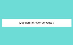 Pourquoi rêver de bêtise ?