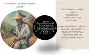 KOUZEN AZAKA EST L'ESPRIT VAUDOU REPRÉSENTANT L'AGRICULTURE ET LE DÉVOUEMENT GRÂCE AU TRAVAIL ASSURÉ