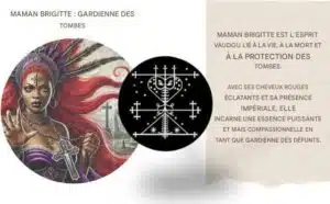 MAMAN BRIGITTE EST L'ESPRIT VAUDOU LIÉ À LA VIE, À LA MORT ET À LA PROTECTION DES TOMBES.