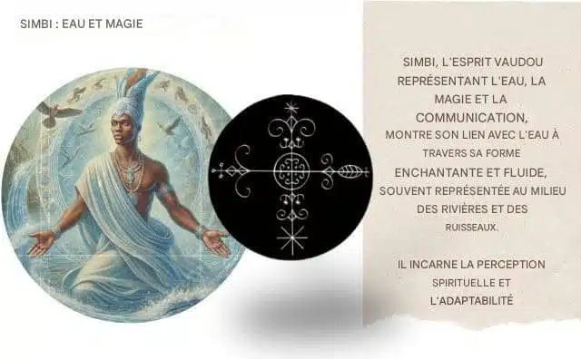 SIMBI, L'ESPRIT VAUDOU REPRÉSENTANT L'EAU, LA MAGIE ET ​​LA COMMUNICATION.