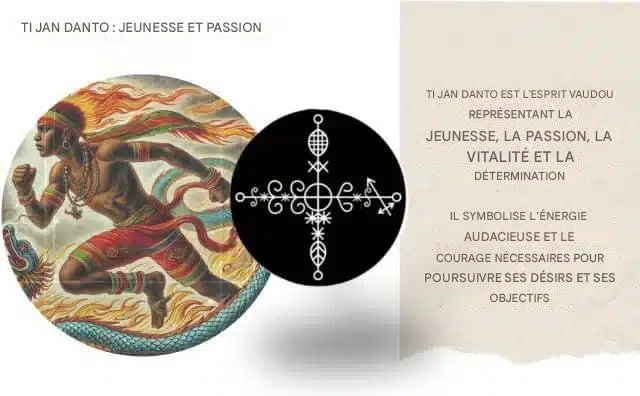 TI JAN DANTO EST L'ESPRIT VAUDOU REPRÉSENTANT LA JEUNESSE, LA PASSION, LA VITALITÉ ET LA DÉTERMINATION